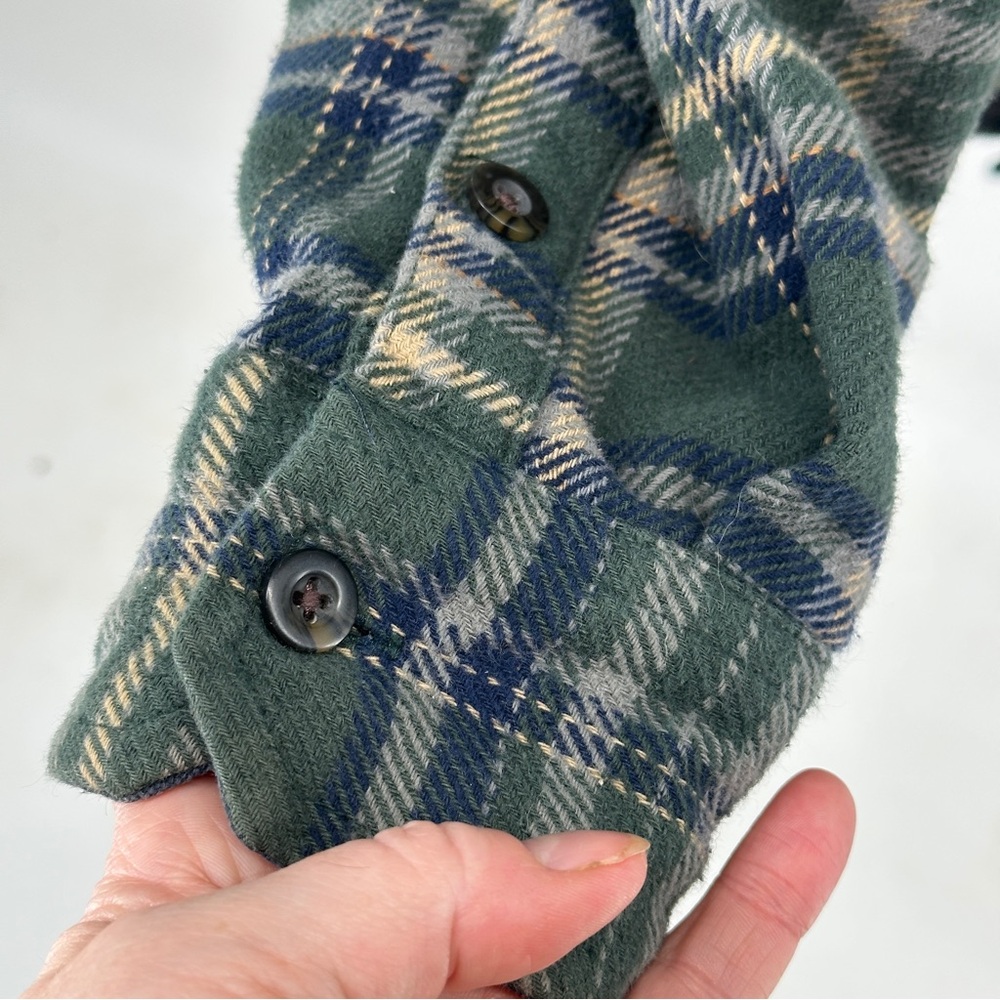 Woolrich‎ Women’s Large Green Plaid Shacket Jacket 100% Cotton Cozy - Picture 6 of 12